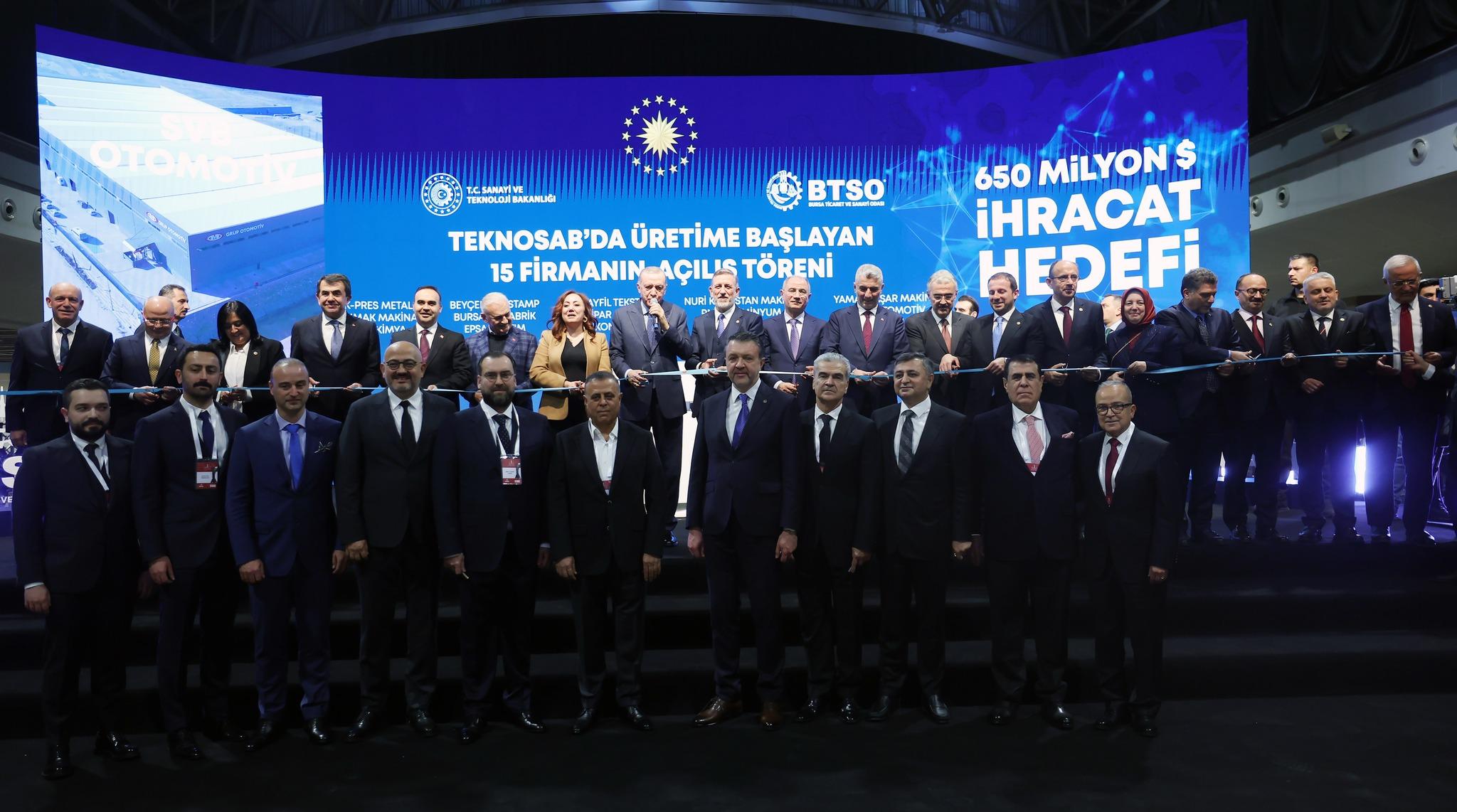 TEKNOSAB’da 15 Fabrikanın Açılışı Cumhurbaşkanı Erdoğan’ın Katılımıyla Yapıldı