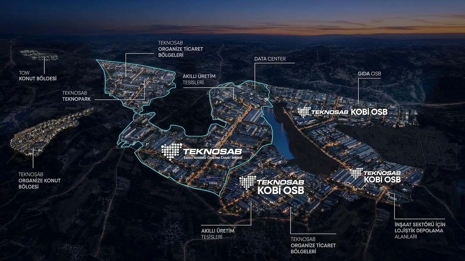TEKNOSAB içindeki fabrika caddesinin görünümü